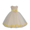 Wedding Pageant Rose Flower Petals Tulle Ivory Flower Girl Dress Toddler Recital 302T S view 2