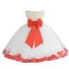 Wedding Pageant Rose Flower Petals Tulle Ivory Flower Girl Dress Toddler Recital 302T M view 1