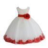Wedding Pageant Rose Flower Petals Tulle Ivory Flower Girl Dress Toddler Recital 302T M view 2