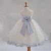 Wedding Pageant Flower Petals Girl Ivory Dress with Bow Tie Sash 302a 12-18m view 2