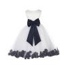 Wedding Pageant Flower Petals Girl Ivory Dress with Bow Tie Sash 302a 12-18m view 1