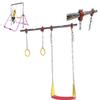 Gymnastics Bar for Kids Expandable Kip Bar 3 in 1 Set with Swing Seat, 2 Trapeze Rings Height Adjustable - Gymnastic Horizontal Bar Monkey Bar Jungle Gym Junior Training Gymnasts Balance Bar (Pink) view 4