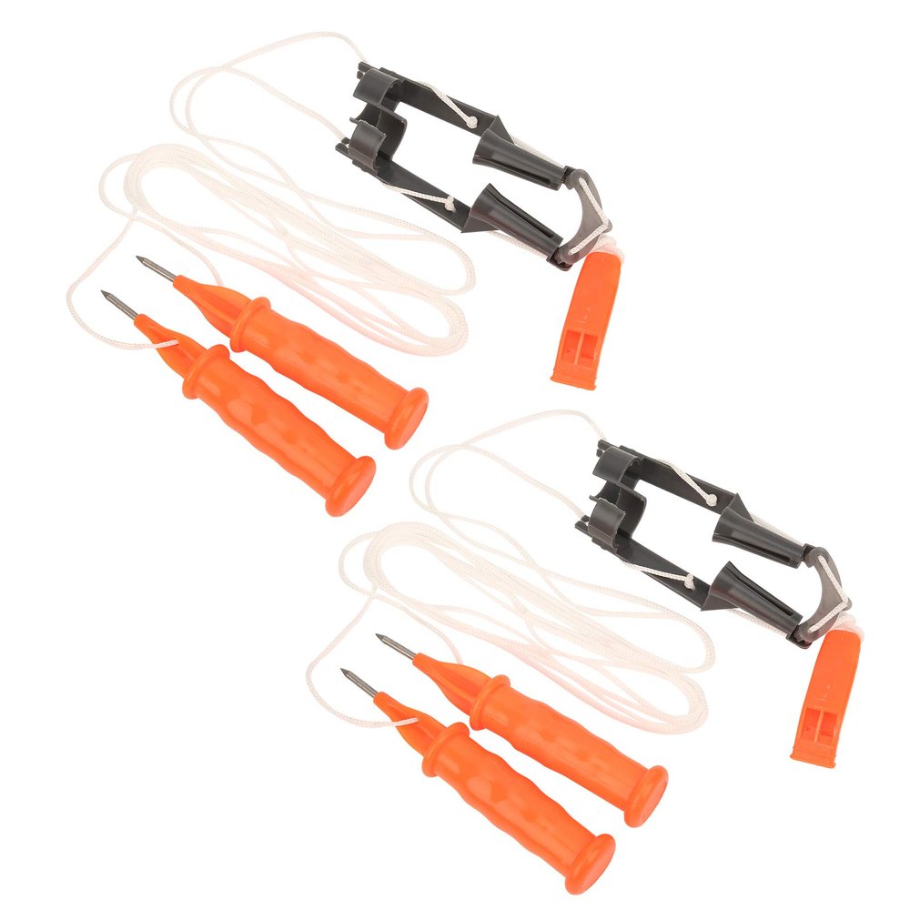 Demeras 2Pcs Ice Fishing Safety Picks, Sturdy and Dual Handheld Hammer with Safety Belt Whistle Ice Picks Pratical,Outdoor Life Saving Tools