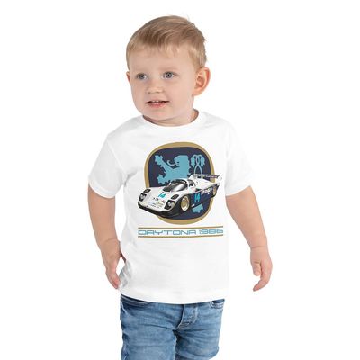 1986 Daytona 24 Hours Winner 962 Race Car Toddler Short Sleeve Tee White