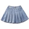 Milokado 3-12 Years Skirts for Teen Girls Kids Blue Elastic High Waist A Line Pleated Denim Skirt(Blue, 5-6 Years) view 1