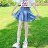 Milokado 3-12 Years Skirts for Teen Girls Kids Blue Elastic High Waist A Line Pleated Denim Skirt(Blue, 5-6 Years) view 2