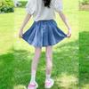 Milokado 3-12 Years Skirts for Teen Girls Kids Blue Elastic High Waist A Line Pleated Denim Skirt(Blue, 5-6 Years) view 3
