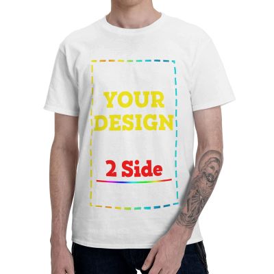 2 Side Add Your Own Design/Text/Photo Custom Personalized Men&Women T-Shirt Tee White