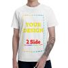 2 Side Add Your Own Design/Text/Photo Custom Personalized Men&Women T-Shirt Tee White view 1