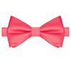 KissTies Pre-Tied Bow Tie Coral Classic Solid Satin Tuxedo Bowties Watermelon Color view 1
