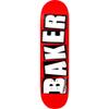 Baker Skateboard Deck Brand Logo Red/White 8.625" x 32" view 1