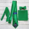 KissTies Pre-Tied Green Bow Tie Classic Solid Satin Tuxedo Bowties view 2