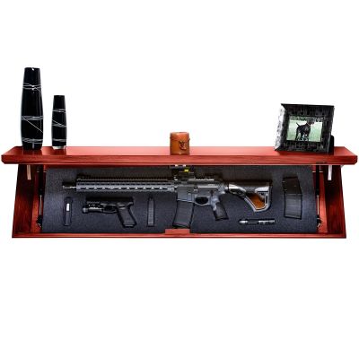 Tactical Traps - Freedom 52R Concealment Shelf with Trap Door and RFID Lock - Secure & Safe Hidden Concealment Compartment - 46" X 13.5" X 5" - Cherry