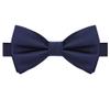 KissTies Pre-Tied Marine Blue Bow Tie Classic Navy Solid Satin Tuxedo Bowties view 1