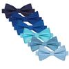 KissTies Pre-Tied Marine Blue Bow Tie Classic Navy Solid Satin Tuxedo Bowties view 4