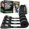 Rhino USA Lashing Straps Cargo Tie Downs (4PK) - 1,320lb lab Inspected Max Break Strength, Includes (4) Heavy Duty 1in x 12ft Cam Buckle Pull Straps. Best for Kayak, Cooler, Cargo view 1