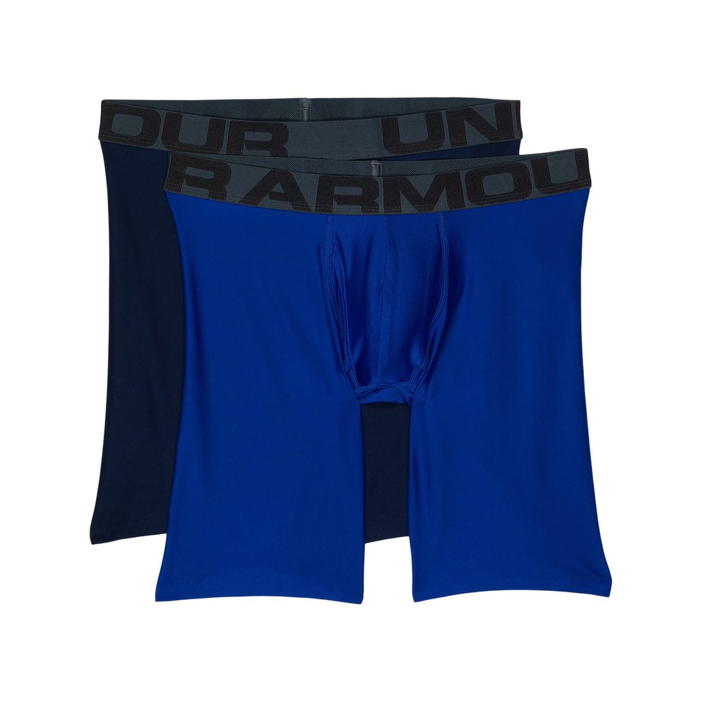 Under Armour mens Tech 9-inch Boxerjock 2-PackDISC, Royal (400)/Academy, X-Small