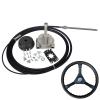 Outboard Steering System,Marine Turbine Rotary Steering System Outboard Boat Steering Kit with 13.5" Steering Wheel and Steering Cable Rotary Helm 3/4" Tapered Shaft 90 Bezel Fixing Kits (10FT) view 1