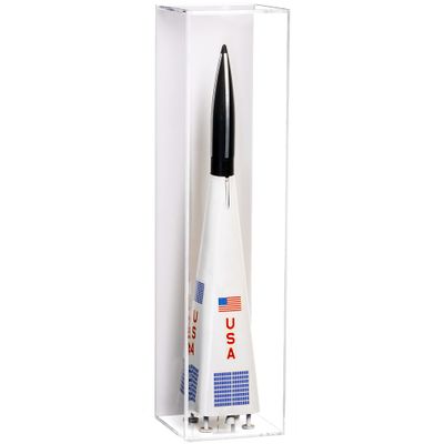 Better Display Cases Model Rocket Acrylic Display Case with White Back and Wall Mount (Vertical or Horizontal) - (D05/A086-WB-WM)
