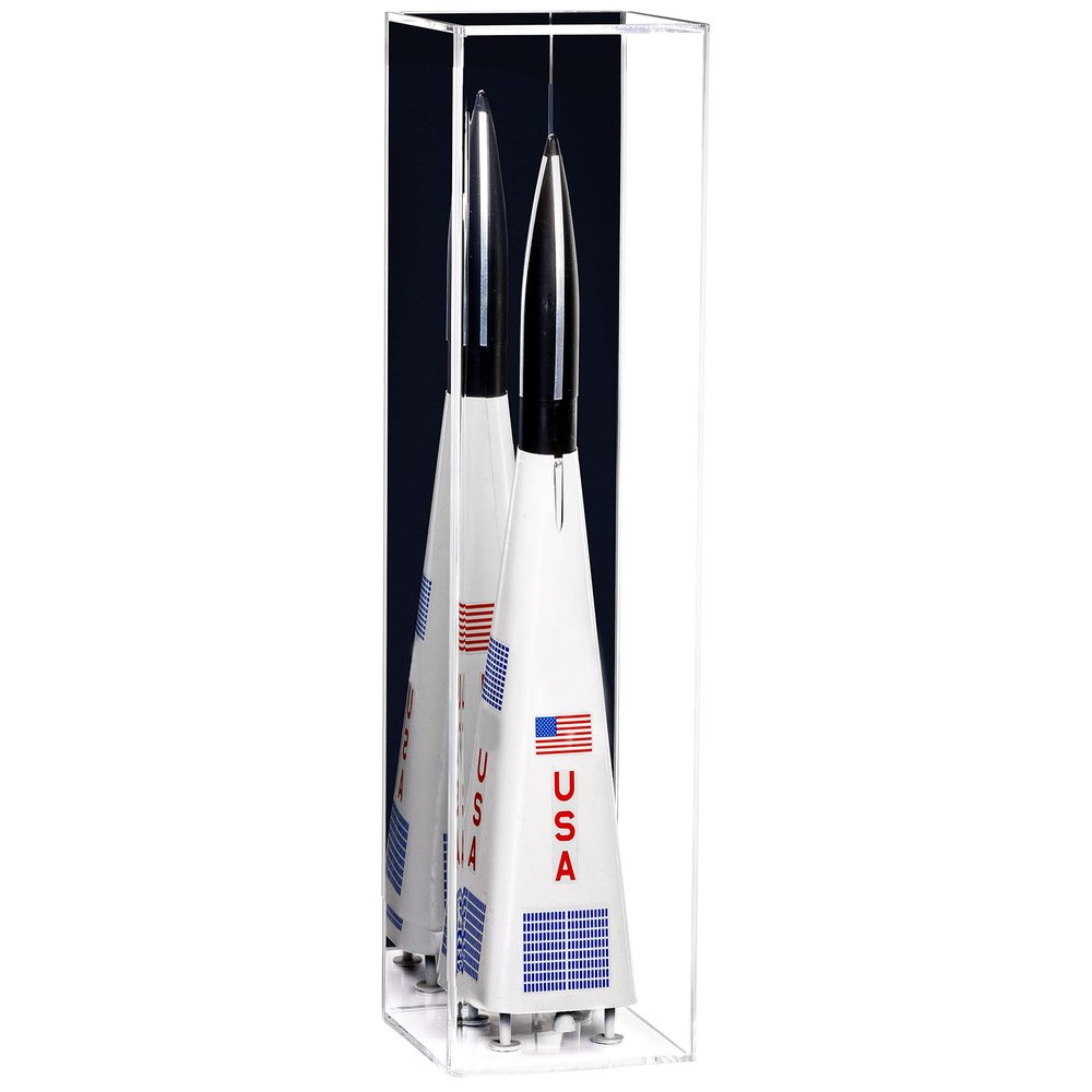 Better Display Cases Model Rocket Acrylic Table Top Display Case with Mirror (D05/A086-MB)