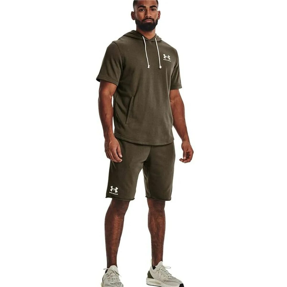 Under Armour Men's Standard Rival Terry Shorts, Tent (361)/Green, Small