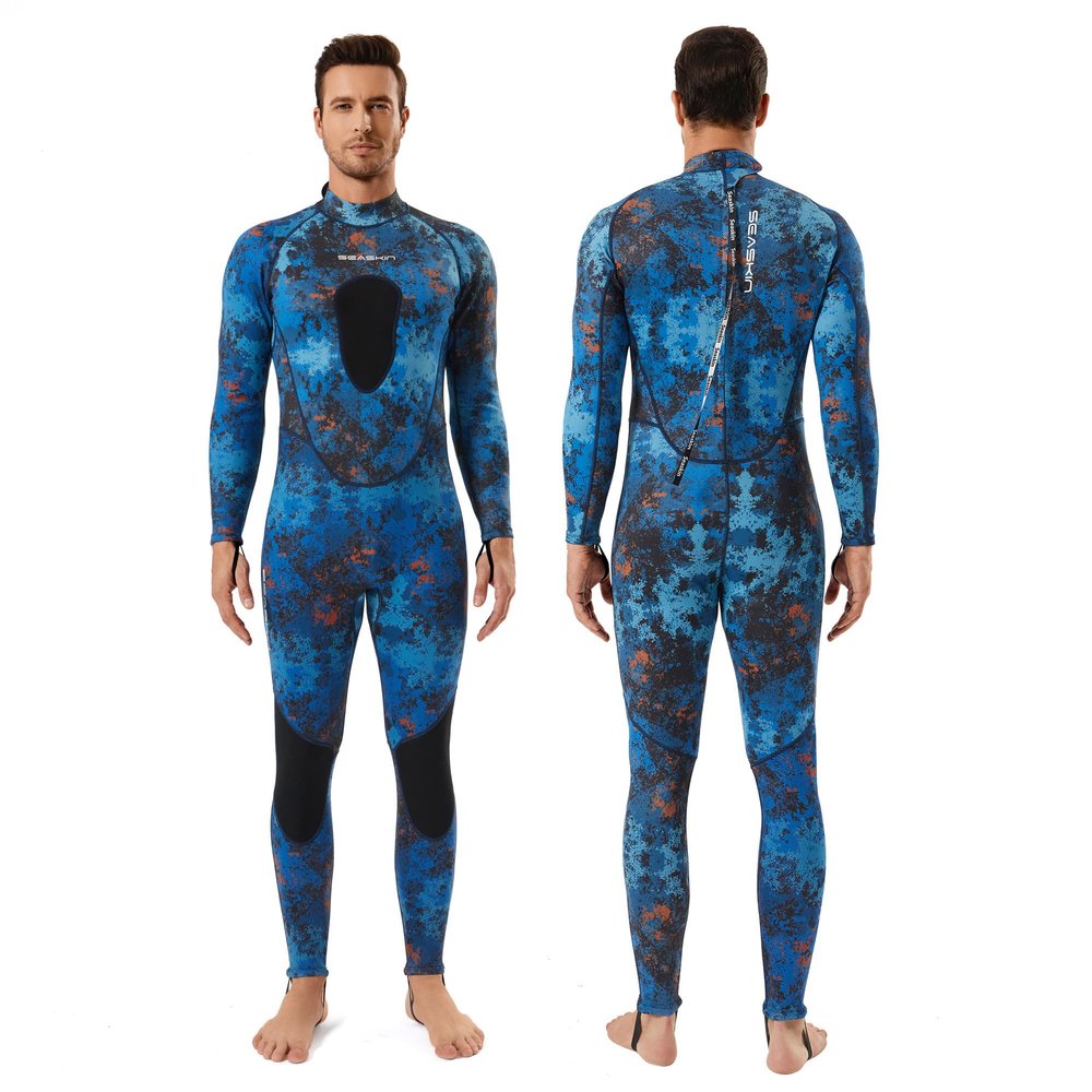 Seaskin Spearfishing Wetsuit for Mens, 1.5mm Neoprene Camo Full Body Diving Suits for Snorkeling Swimming (Camo 1.5mm, XX-Large)