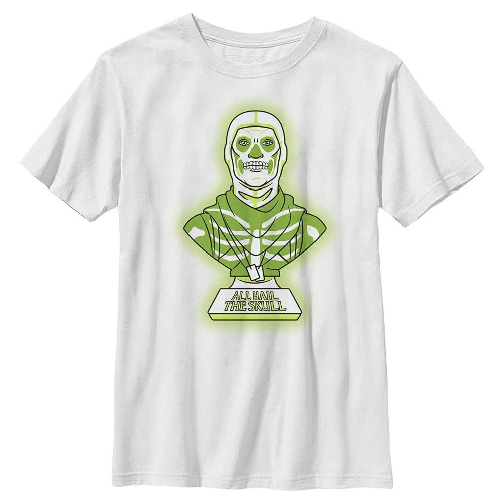 Fortnite Glow Skull Boy's Solid Crew Tee