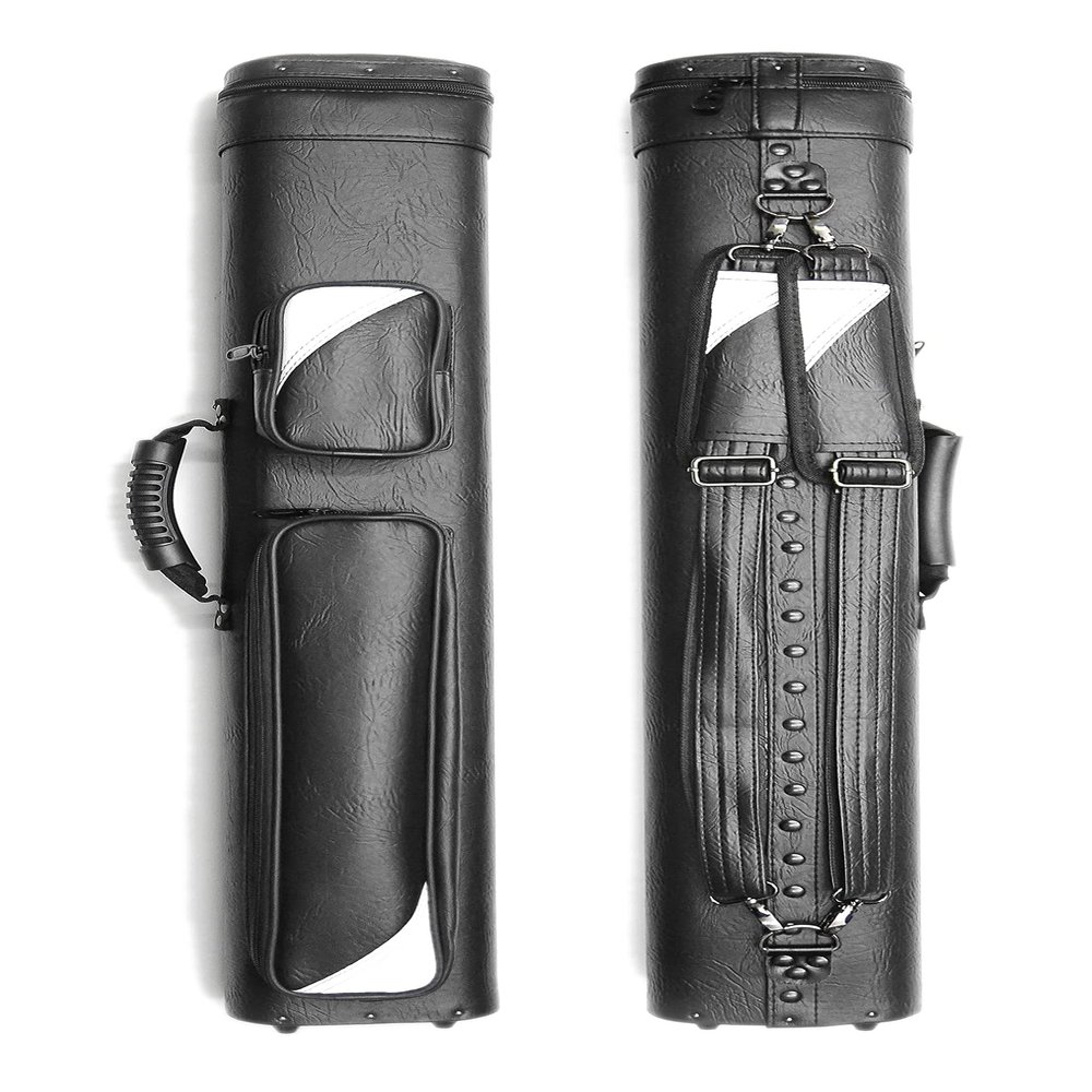 2x2/2x4/2x5/3x6 Professional Pool Cue Case 2butts 2shafts/2butts 4shafts/2butts 5shafts/3butts 6shafts Carry Billiard Pool Cue Stick Case (2x4-Back-Pack-White)