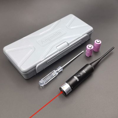 Angeebin Red Laser BoreSighter for .17 to .78 Caliber Pistols, Rifles, and Shotguns, Universal LaserBoresight Kit with Press Switch (Red-Type)