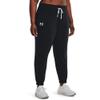 Under Armour Womens Rival Terry Joggers, Black (001)/White, 3X view 1
