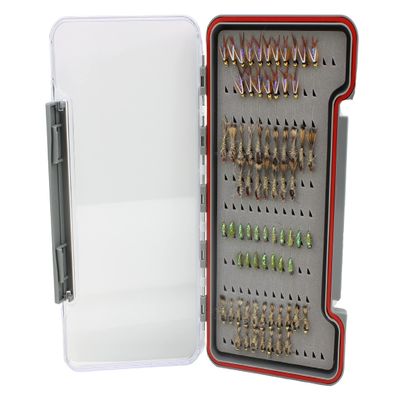 Wild Water Fly Fishing Nymph Assortment, 72 Flies with Large Thin Fly Box for Trout, Panfish, Crappie, Sunfish