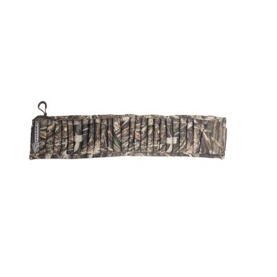 Cupped Waterfowl 25 Shotgun Shell Storage Belt, Quick Access Ammunition Shell Belt Adjustable up to 54" Waist, Realree MAX-7 Camo