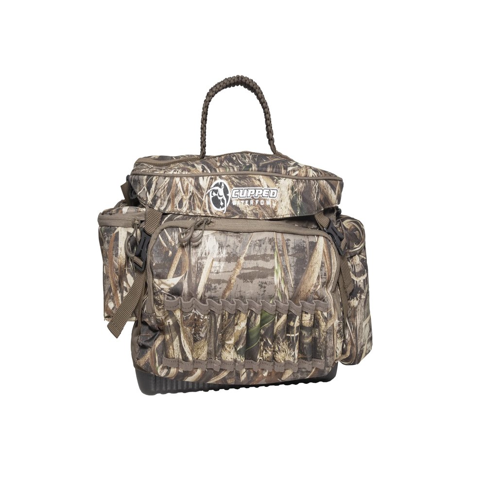 Cupped Waterfowl Floating Blind Bag, Hunting Blind Bag with Water-Resistant Shell and Foam Lining for Flotation, Large, Realtree MAX-7 Camo
