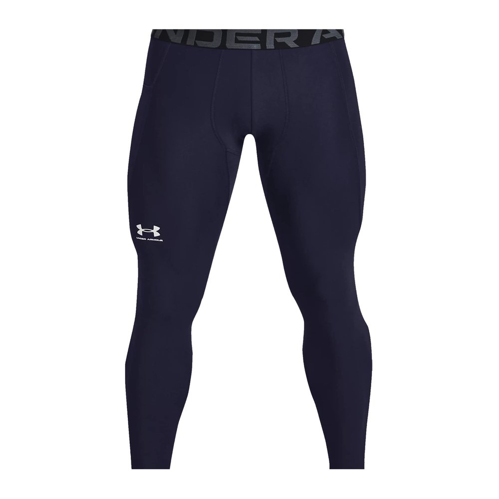 Under Armour Men's HeatGear Armour Leggings, Midnight Navy (410)/White, Medium Tall