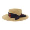2021 sun hat women men sun hats bow hand made straw cap beach Flat brim hat casual girls summer cap (Color : Light coffee, Size : 56-58cm) view 1