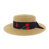 2021 sun hat women men sun hats bow hand made straw cap beach Flat brim hat casual girls summer cap (Color : Light coffee, Size : 56-58cm) view 2