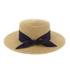 2021 sun hat women men sun hats bow hand made straw cap beach Flat brim hat casual girls summer cap (Color : Light coffee, Size : 56-58cm) view 4