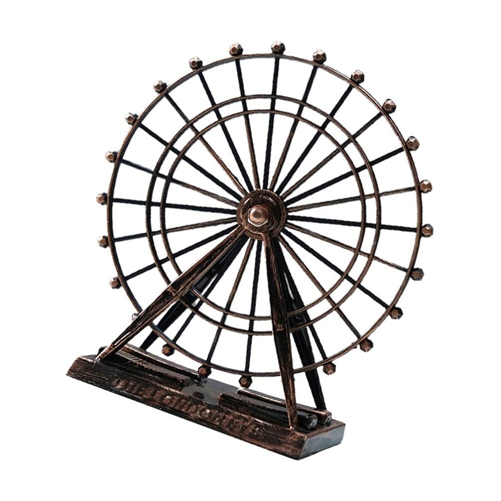 VOSAREA Retro Home Ferris Wheel Decorations Gold Ferris Wheel Model for Desktop