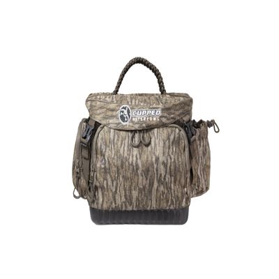 Cupped Waterfowl Floating Blind Bag, Hunting Blind Bag with Water-Resistant Shell and Foam Lining for Flotation, Medium, Mossy Oak Bottomland Camo