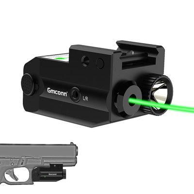 Gmconn Green Laser Combo Tactical Laser Sight and 350 Lumens Rechargeable Gun Light Strobe Weapon Light Beams for Guns and Pistols with Rail