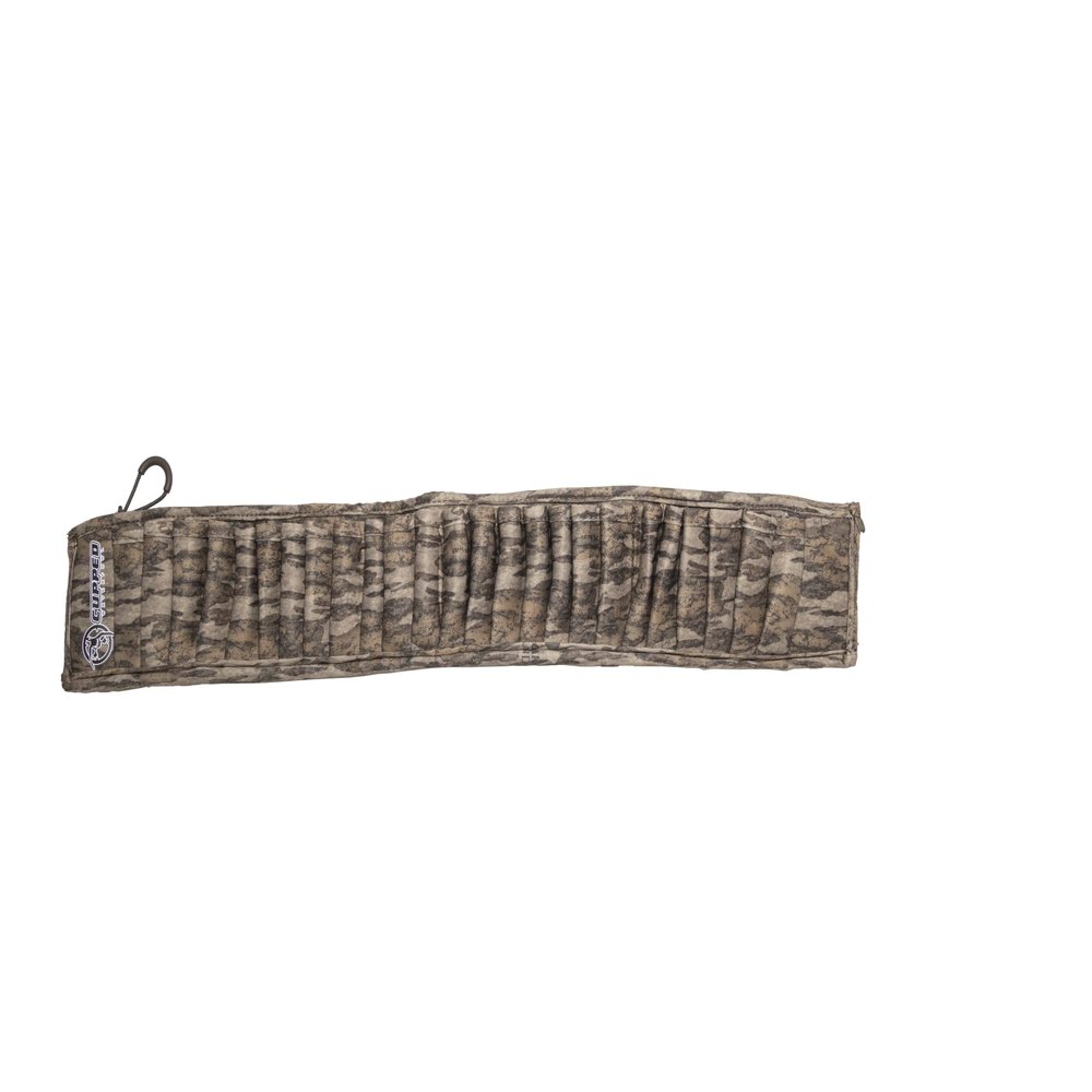 Cupped Waterfowl 25 Shotgun Shell Storage Belt, Quick Access Ammunition Shell Belt Adjustable up to 54" Waist, Mossy Oak Bottomland