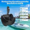 Aluminum Alloy Propeller 10 3/8 x 13 (10 Spline Tooth) OEM Parts No.48-19640A40 Upgrade Aluminum Outboard Propeller fit Mercury Engines 9.9/15/18/20/25HP, RH view 3