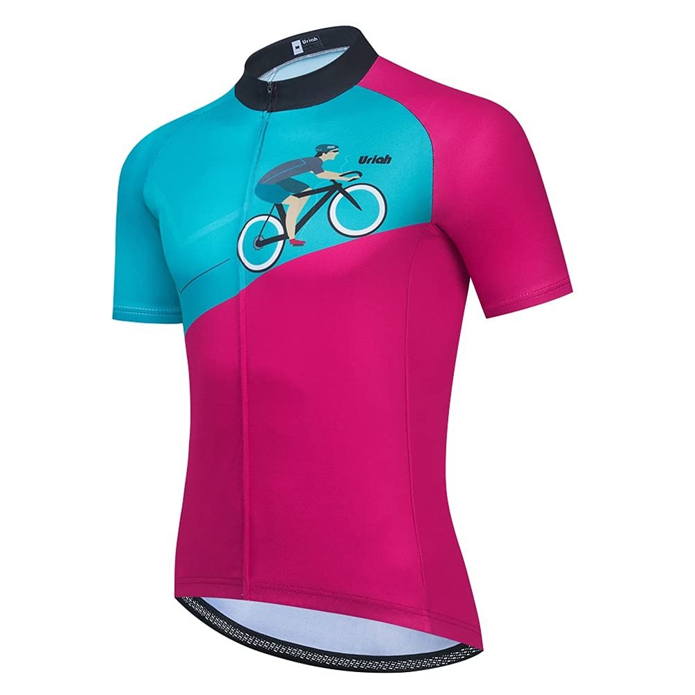 Uriah Men's Cycling Jersey Short Sleeve Sweat Wicking Red Race Size 4XL(CN)
