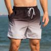 MADHERO Mens Swim Trunks Short Bathing Suit with Mesh Lining Swimming Shorts Black Grey Size L view 2