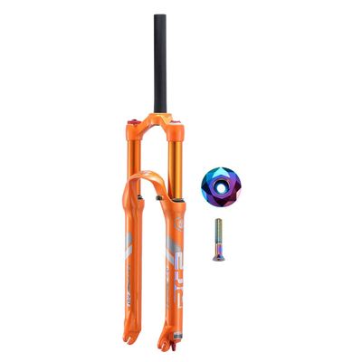 LvTu Suspension Forks 26 27.5 Inches, Alloy Double Air Chamber System Effective Shock Travel: 120mm (Color : Orange, Size : 27.5 inches)