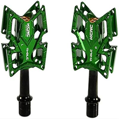 KCNC Knife Titanium Spindle Road Platform Pedals, Green, KPED01-TI-GR, SK2174-T