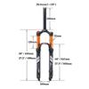 LvTu Suspension Forks 26 27.5 Inches, Alloy Double Air Chamber System Effective Shock Travel: 120mm (Color : Black-1, Size : 27.5 inches) view 2