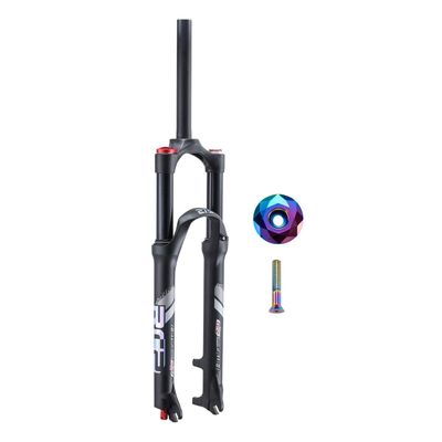 LvTu Suspension Forks 26 27.5 Inches, Alloy Double Air Chamber System Effective Shock Travel: 120mm (Color : Black, Size : 27.5 inches)
