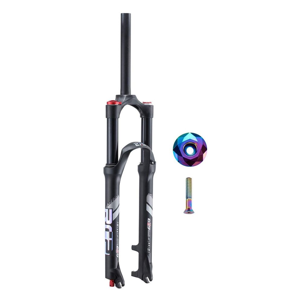 LvTu Suspension Forks 26 27.5 Inches, Alloy Double Air Chamber System Effective Shock Travel: 120mm (Color : Black, Size : 27.5 inches)