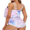 Edelqual Tankini Swimsuits for Women Plus Size Tummy Control Juniors Girls Cute Bathing Suit Two Piece Top Modest Full Coverage High Waisted Bikini Bottom(Purple 2XL) view 3